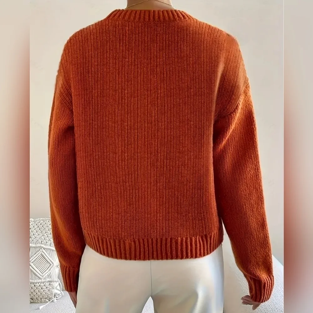 New Casual Crew Neck Cable Knit Academia Pullover Sweater Sz Small - Picture 3 of 6